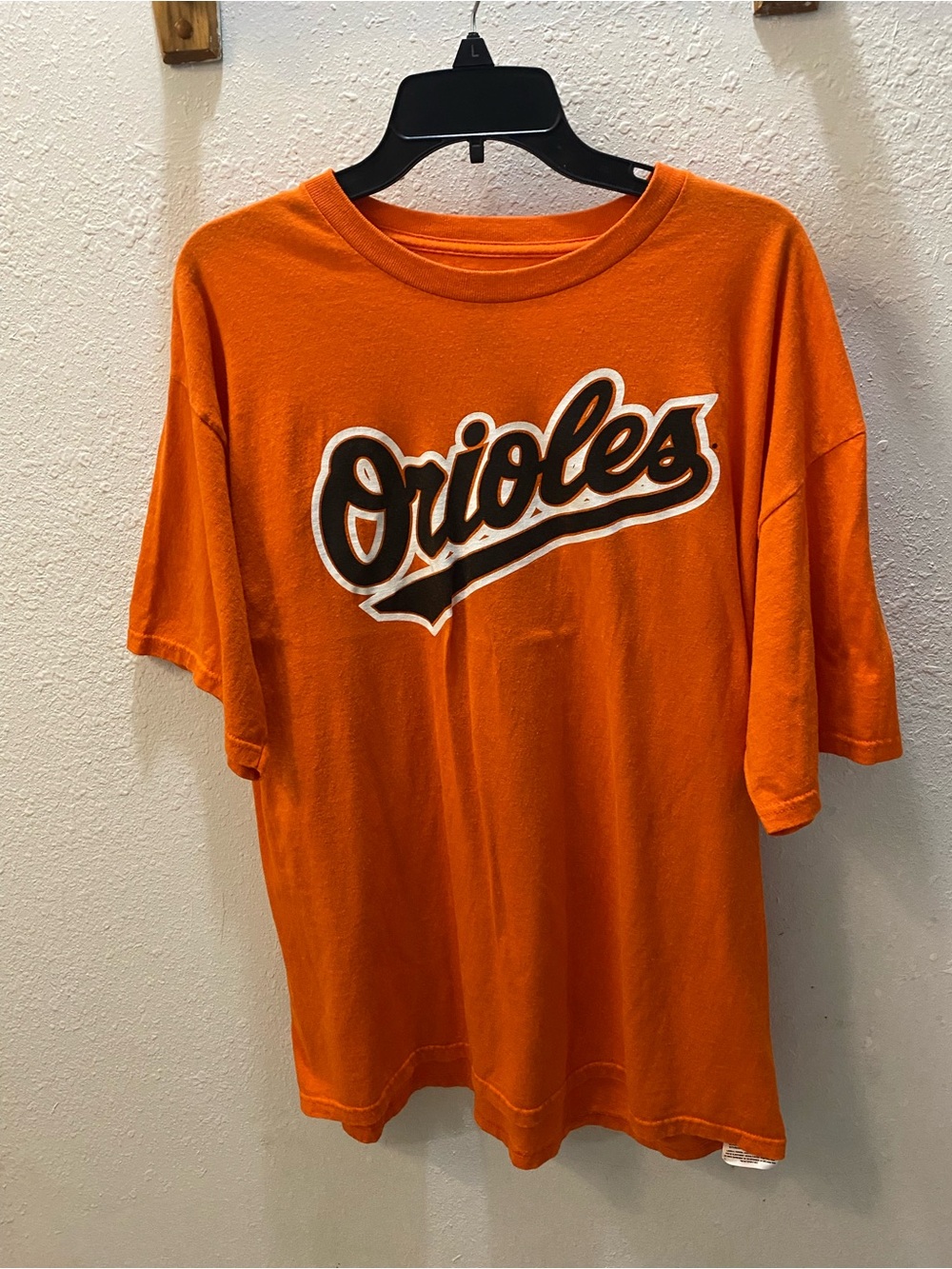 Majestic Orange Orioles Script Tee - Men